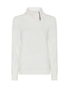 Micha Zip Neck Diamond Knit Jumper, Off White