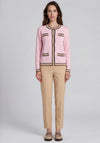 Micha Button Up with Faux Pockets Cardigan, Pink Multi