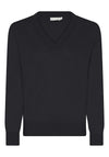 Micha Linen Blend V Neck Jumper, Black