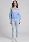 Micha Ribbed with Pattern Jumper, Blue Multi