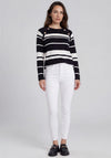 Micha Striped with Button Detail Jumper, Navy Multi