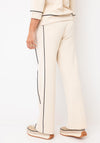 Micha Contrast Detail Wide Leg Joggers, Beige