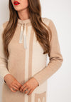 Micha Drawstring Neckline Knit Jumper Dress, Beige