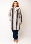 Micha Faux Fur Long Coat, Grey