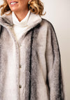 Micha Faux Fur Long Coat, Grey