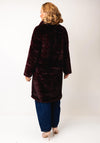 Micha Faux Fur Coat, Burgundy