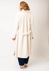 Micha Chevron Faux Fur Long Coat, Cream