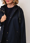 Micha Shower Repellent Hooded Coat, Navy
