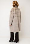 Micha Faux Suede Long Coat, Taupe