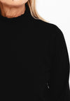 Micha Frilled High Neck Sweater, Black