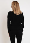 Micha Frilled High Neck Sweater, Black