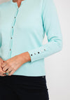 Micha Round Neck Fine Cardigan, Mint