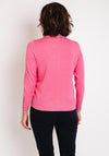 Micha Round Neck Fine Cardigan, Pink