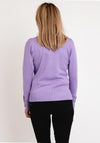 Micha Buttoned Roll Neck Knit Sweater, Lilac