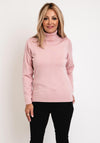 Micha Polo Neck Sweater, Rose Pink