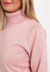 Micha Polo Neck Sweater, Rose Pink