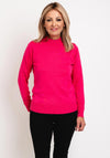 Micha Mock Neck Fine Knit Sweater, Pink