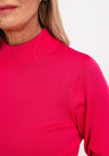 Micha Mock Neck Fine Knit Sweater, Pink