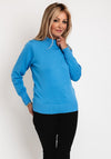 Micha Mock Neck Fine Knit Sweater, Blue