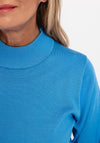 Micha Mock Neck Fine Knit Sweater, Blue