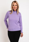 Micha Frilled High Neck Sweater, Lilac