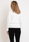 Micha Frilled High Neck Sweater, White