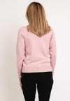 Micha Frilled High Neck Sweater, Blush Pink