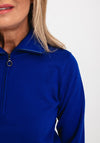 Micha Zip Funnel Neck Sweater, Royal Blue