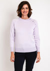 Micha Button Shoulder Sweater, Lilac