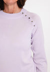 Micha Button Shoulder Sweater, Lilac