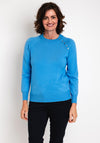 Micha Button Shoulder Sweater, Blue