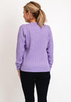 Micha V-Neck Cable Knit Sweater, Lilac