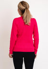 Micha V-Neck Cable Knit Sweater, Fuchsia