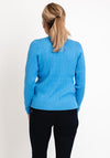 Micha V-Neck Cable Knit Sweater, Blue