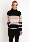 Micha Roll Neck Stripe Knit Sweater, Multi