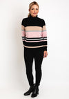 Micha Roll Neck Stripe Knit Sweater, Multi