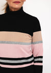 Micha Roll Neck Stripe Knit Sweater, Multi