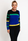 Micha Round Neck Stripe Knit Sweater, Multi