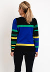 Micha Round Neck Stripe Knit Sweater, Multi