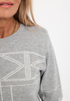 Micha Abstract Print Knit Sweater, Grey