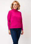 Micha Flap Neck Long Sleeve Jumper, Pink