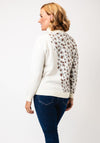 Micha Leopard Print High Roll Neck Jumper, Cream Multi