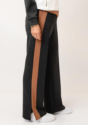 Micha Contrast Stripe Jersey Trousers, Grey