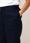 Micha Linen Relaxed Wide Leg Shorts, Navy