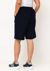Micha Linen Relaxed Wide Leg Shorts, Navy