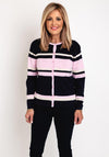 Micha Striped Knitted Cardigan. Navy & Rose
