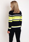 Micha Striped Knitted Cardigan. Navy & Green