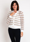 Micha Ajour Striped Knitted Cardigan, Neutral