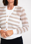 Micha Ajour Striped Knitted Cardigan, Neutral