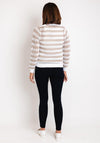Micha Ajour Striped Knitted Cardigan, Neutral